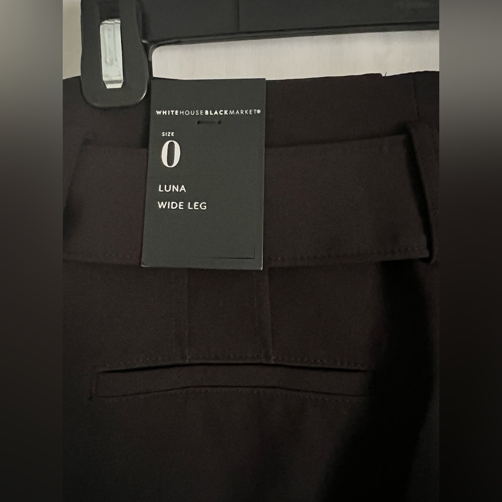 WHBM Petite Luna Wide Leg Trousers Black Women’s Size 0 - Picture 7 of 7